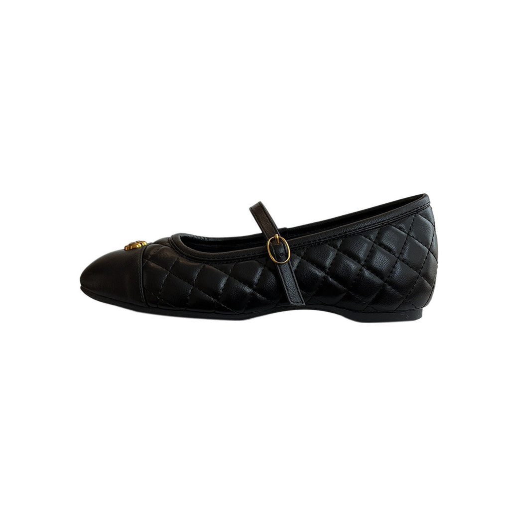 Women's Classic Ballet Flats with Decorative Strap