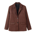 Women's Elegant Suede Blazer Jacket