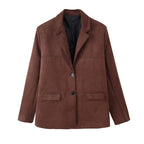 Women's Elegant Suede Blazer Jacket