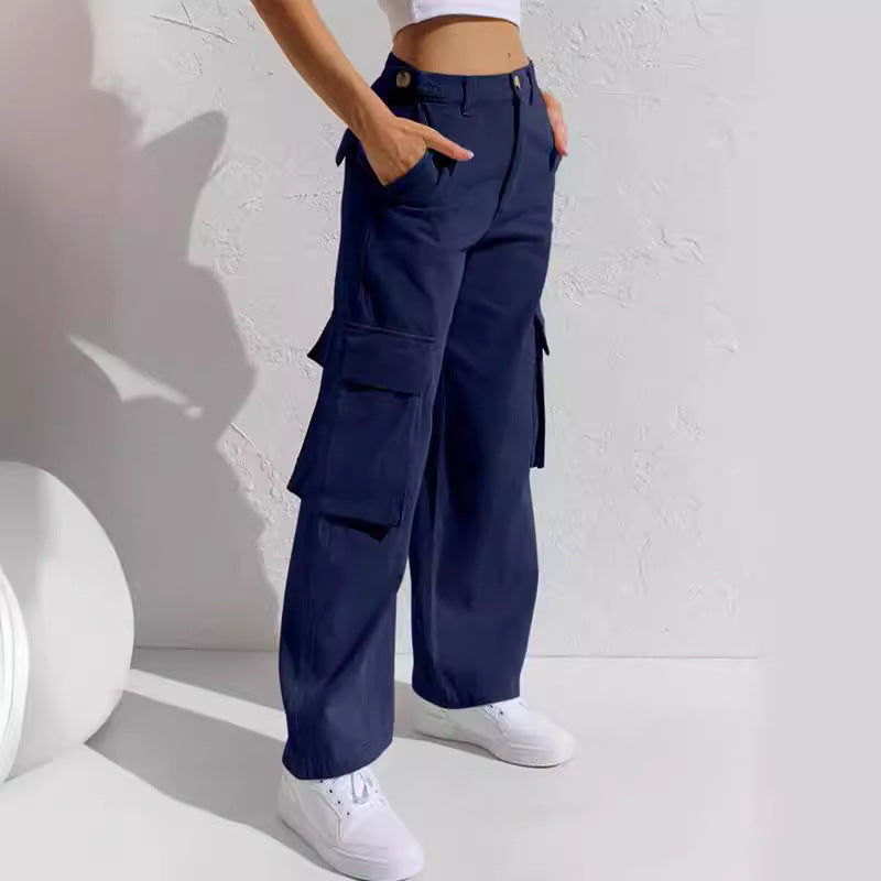 Women's Wide-Leg Cargo Pants with Practical Pockets