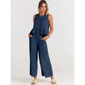 Casual Jumpsuit with Voluminous Bodice and Side Pockets