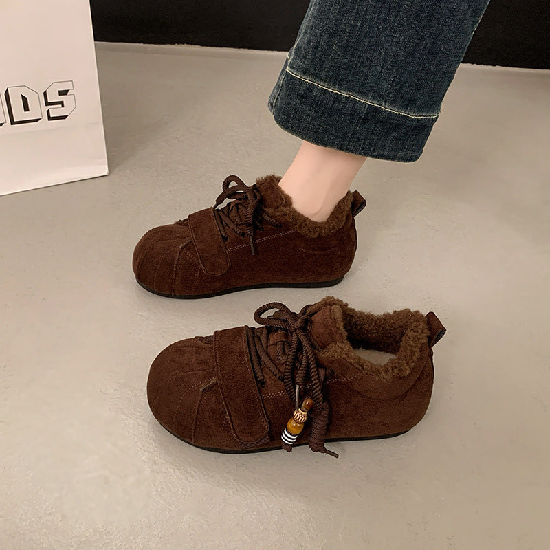 Women's Comfortable Fleece Sneakers with Plush Lining