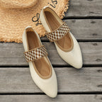 Women's Ballet Flats with Elastic Strap Design and Animal Print