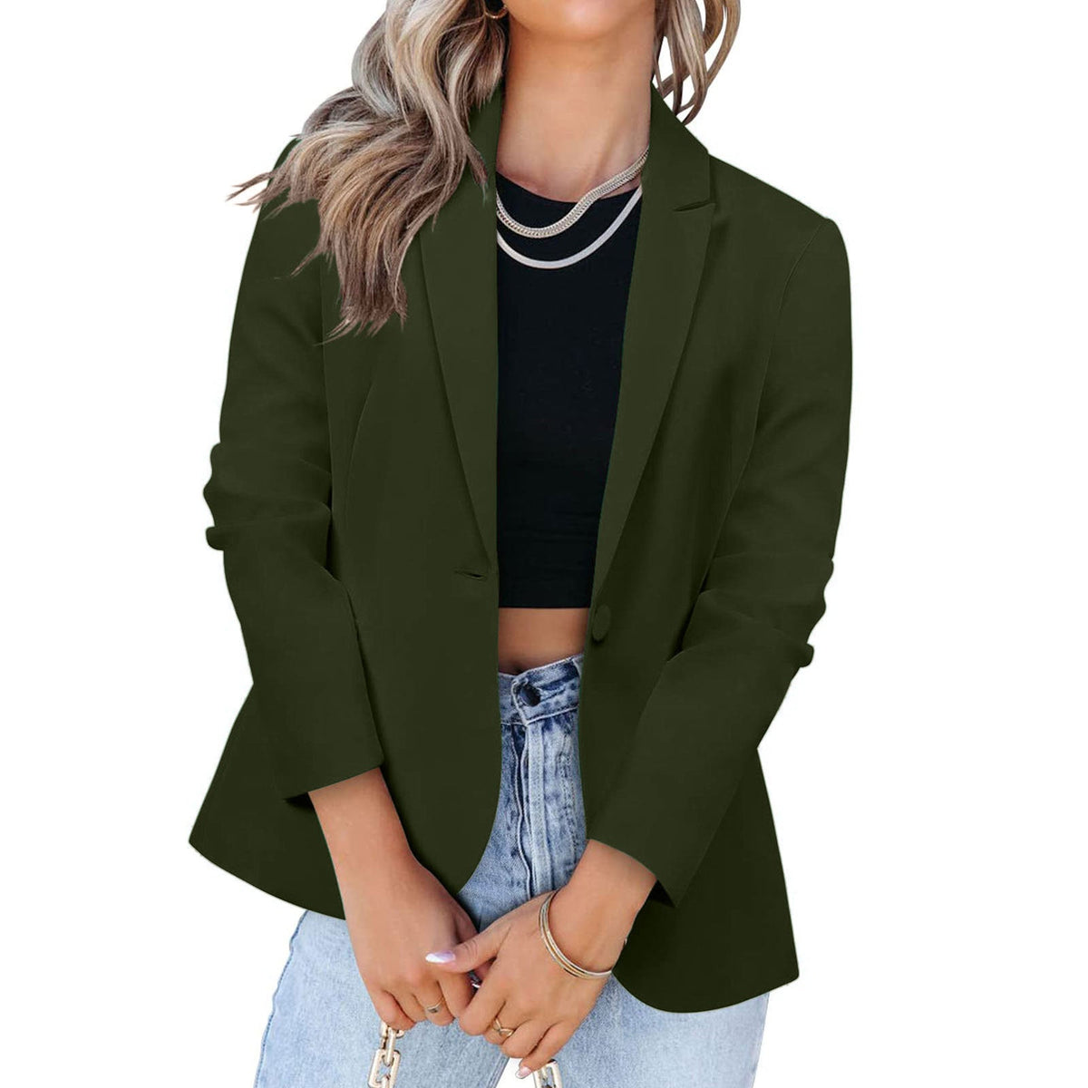 Elegant Blazer with Modern Cut and Practical Pockets