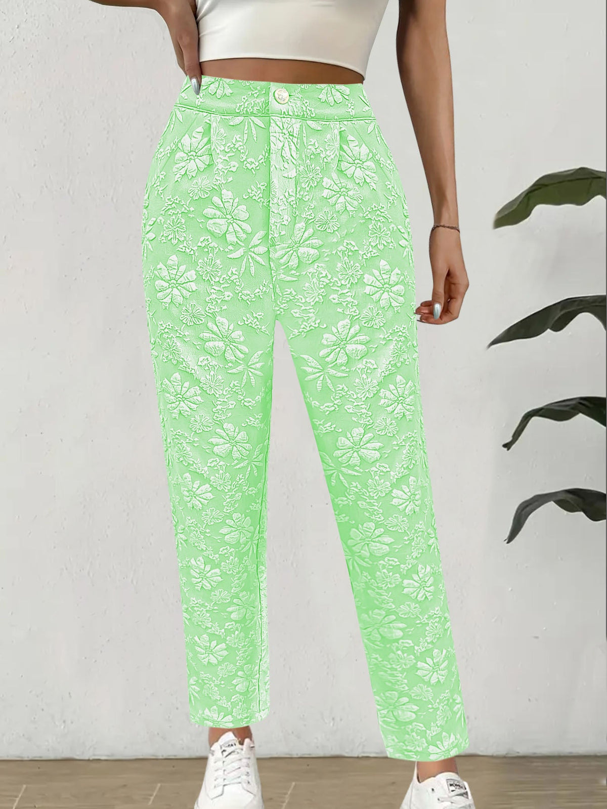 Women's Floral Print Pants in Elegant Casual Style