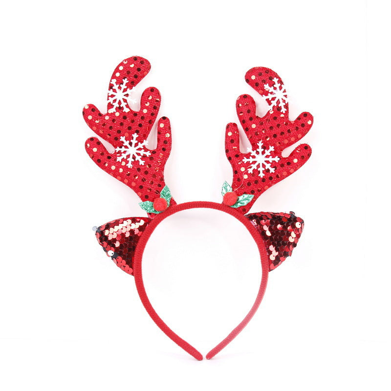 Festive Christmas Headband with Santa Figures