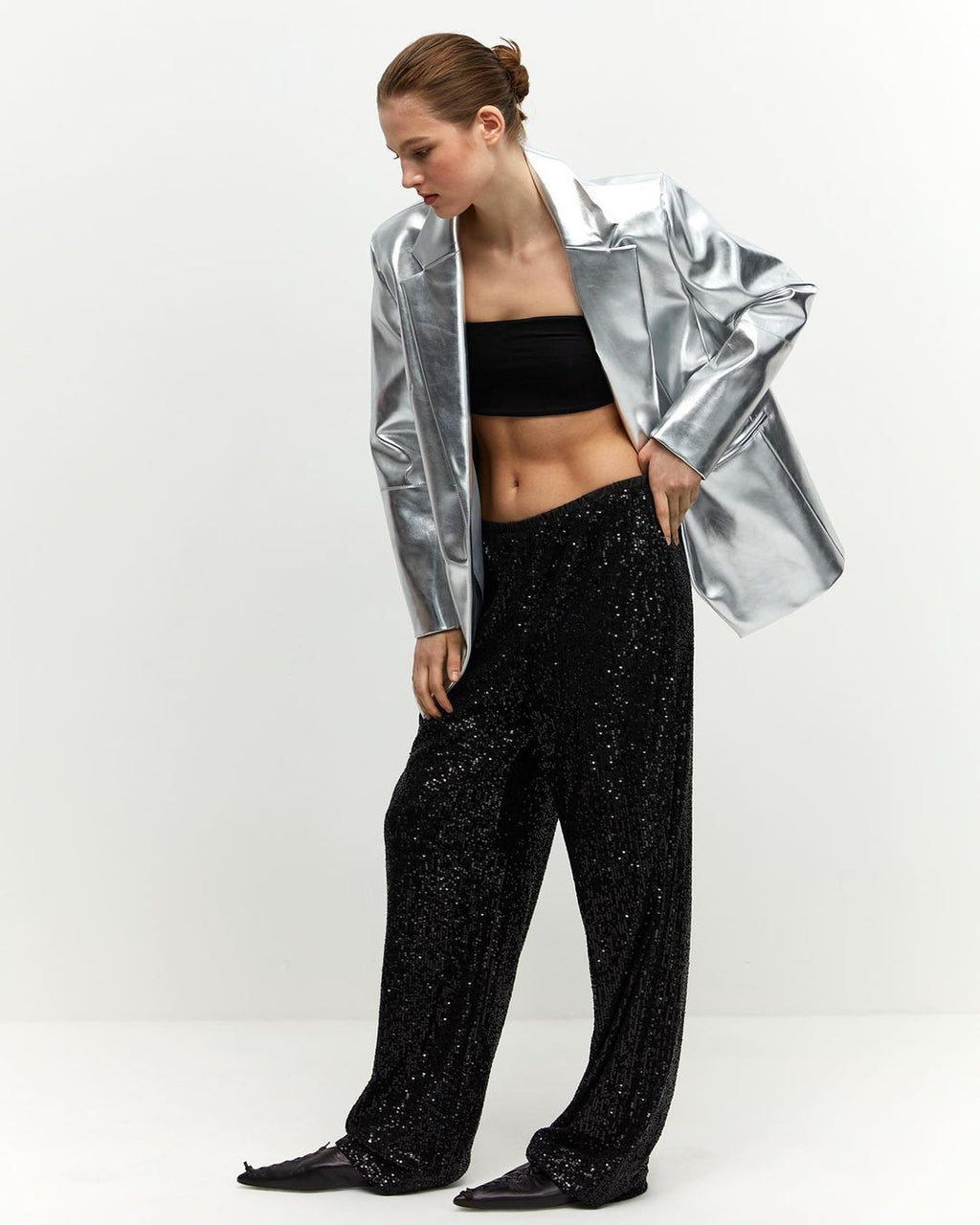 Women's Glitter Palazzo Pants