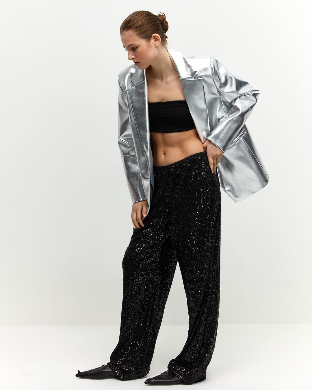 Women's Glitter Palazzo Pants