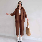 Two-Piece Set with Oversized Shirt and Comfortable Pants