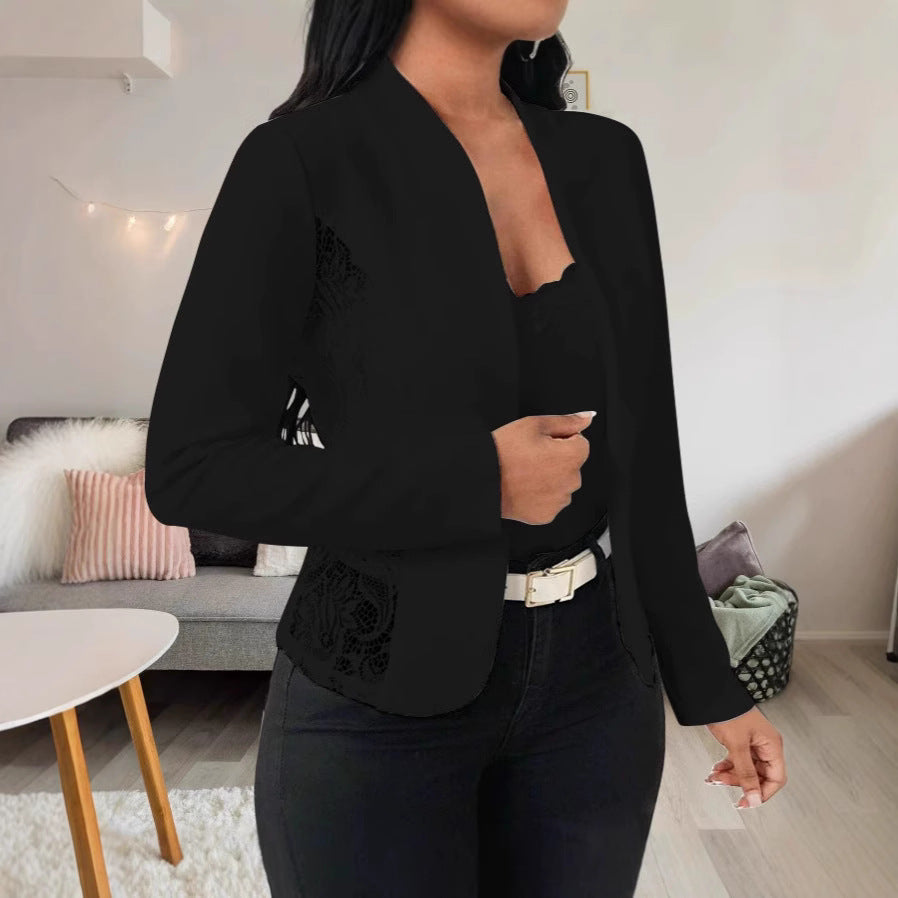 Elegant Women's Blazer Jacket with Lace and Modern Cut