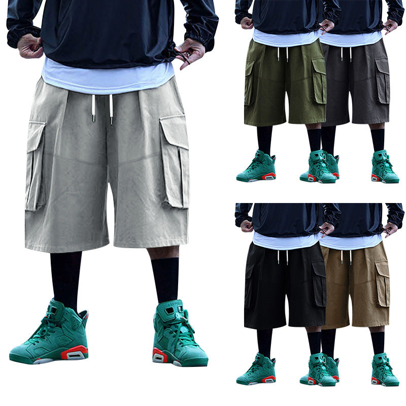 Cargo Midi Skirt with Elastic Drawstring Waist and Patch Pockets