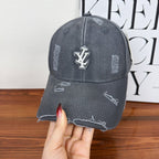 Men's Distressed Denim Adjustable Baseball Cap
