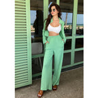 Women's Casual Two-Piece Set with Striped Design