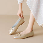 Women's Ballet Flats with Elegant Bow Detail and Comfortable Footbed