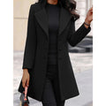 Women's Elegant Wool Coat with Structured Fit and Double-Button Closure