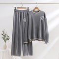 Casual Knit Loungewear Set with Contrast Details