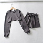 Women's Casual Crop Top and Shorts Set