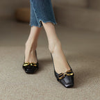 Women's Ballet Flats with Elegant Chain Accent