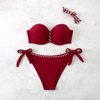 Women's Bandeau Bikini with Elegant Wrap Detail
