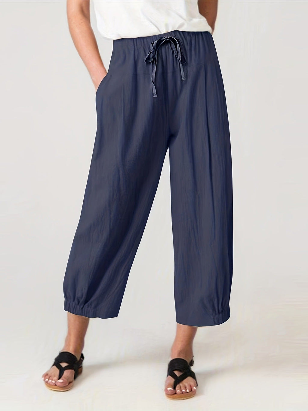 Women's Comfortable Summer Pants with Elastic Waistband