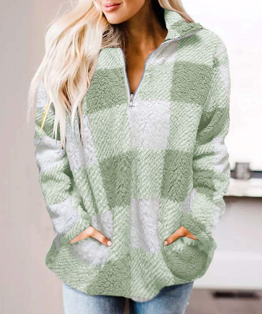 Women's Cozy Fleece Pullover with High Collar