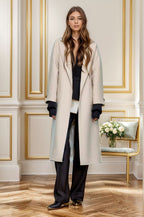 Elegant Wide-Cut Overcoat with Belt