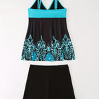 Women's Swimsuit Set with Pattern and Shorts