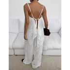Women's Airy Lounge Set with Romantic Embroidery