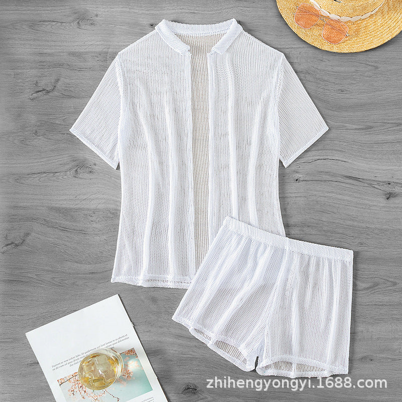 Women's Leisure Suit with Airy Knit Design