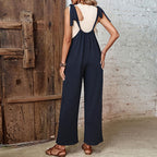 Casual Jumpsuit with Adjustable Straps and Wide Leg