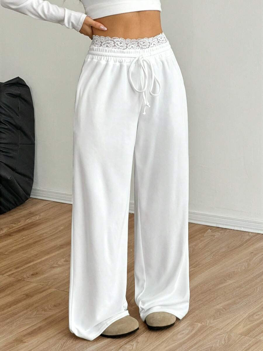 Women's Comfortable Wide-Leg Casual Pants with Elastic Waistband