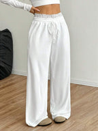 Women's Comfortable Wide-Leg Casual Pants with Elastic Waistband