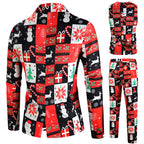 Festive Suit Set with Holiday Pattern