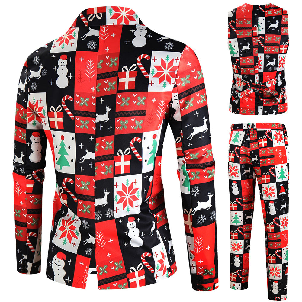 Festive Suit Set with Holiday Pattern