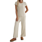 Two-Piece Lounge Set with Wide Top and Palazzo Pants