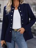 Women's Blazer with Stylish Snap Buttons