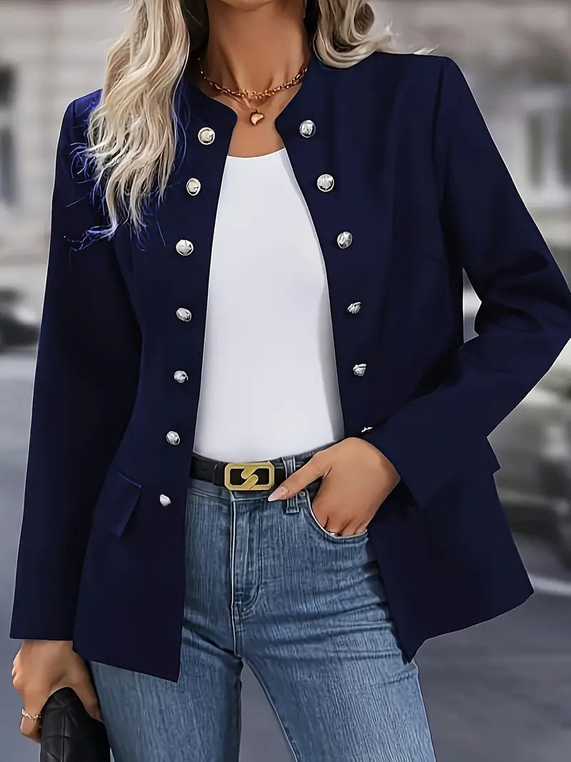 Women's Blazer with Stylish Snap Buttons