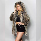 Women's Luxurious Faux Fur Coat with Hood