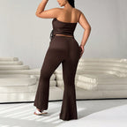 Women's Jumpsuit with Elegant Ruffle and Slim Leg