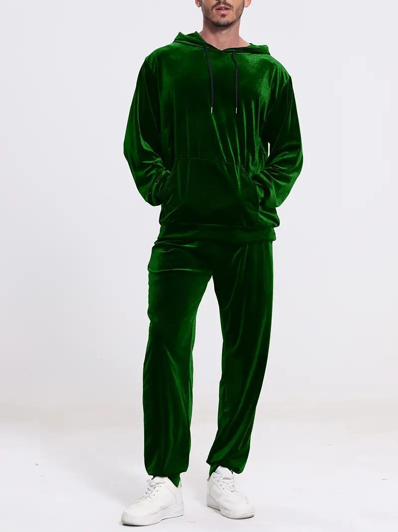 Men's Velvet Tracksuit with Hoodie