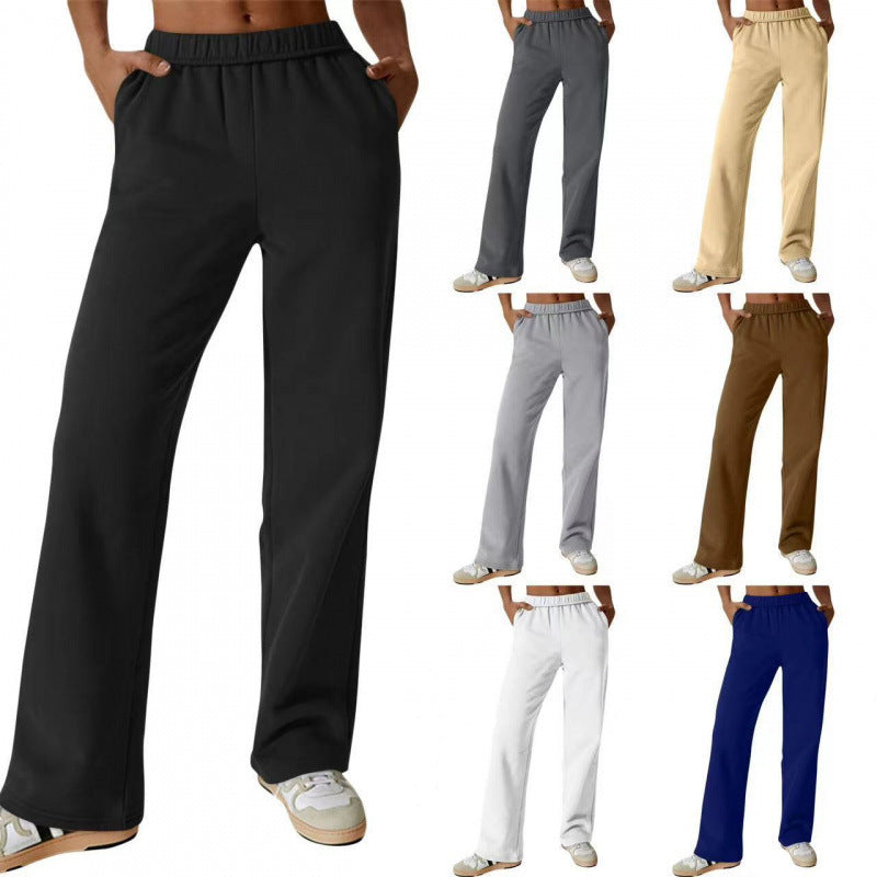 Women's Casual Trousers with Comfortable Fit and Side Pockets