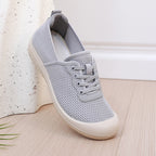 Women's Breathable Casual Sneakers with Flexible Sole and Elastic Lacing