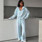 Cropped Hoodie and Wide-Leg Jogger Set