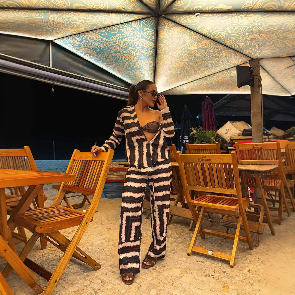 Women's Casual Lounge Suit with Stylish Pattern