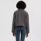 Women's Cropped Utility Jacket with Dual Chest Pockets