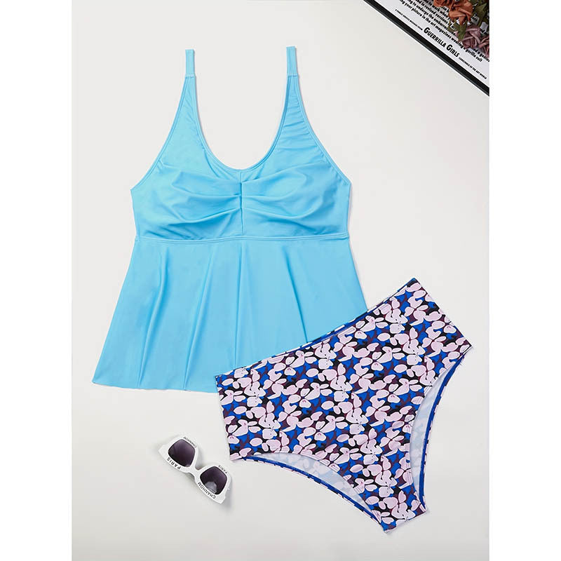 Women's Swimsuit Set with Stylish Top and High-Cut Bottoms