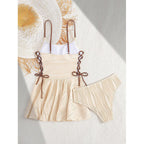 Women's Swimsuit with Flared Skirt and Adjustable Tie System