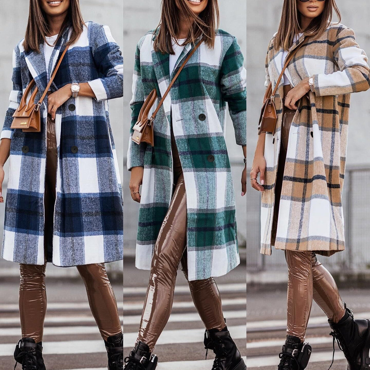 Women's Plaid Oversized Winter Coat