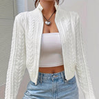 Women's Designer Cardigan with Cable Knit Pattern