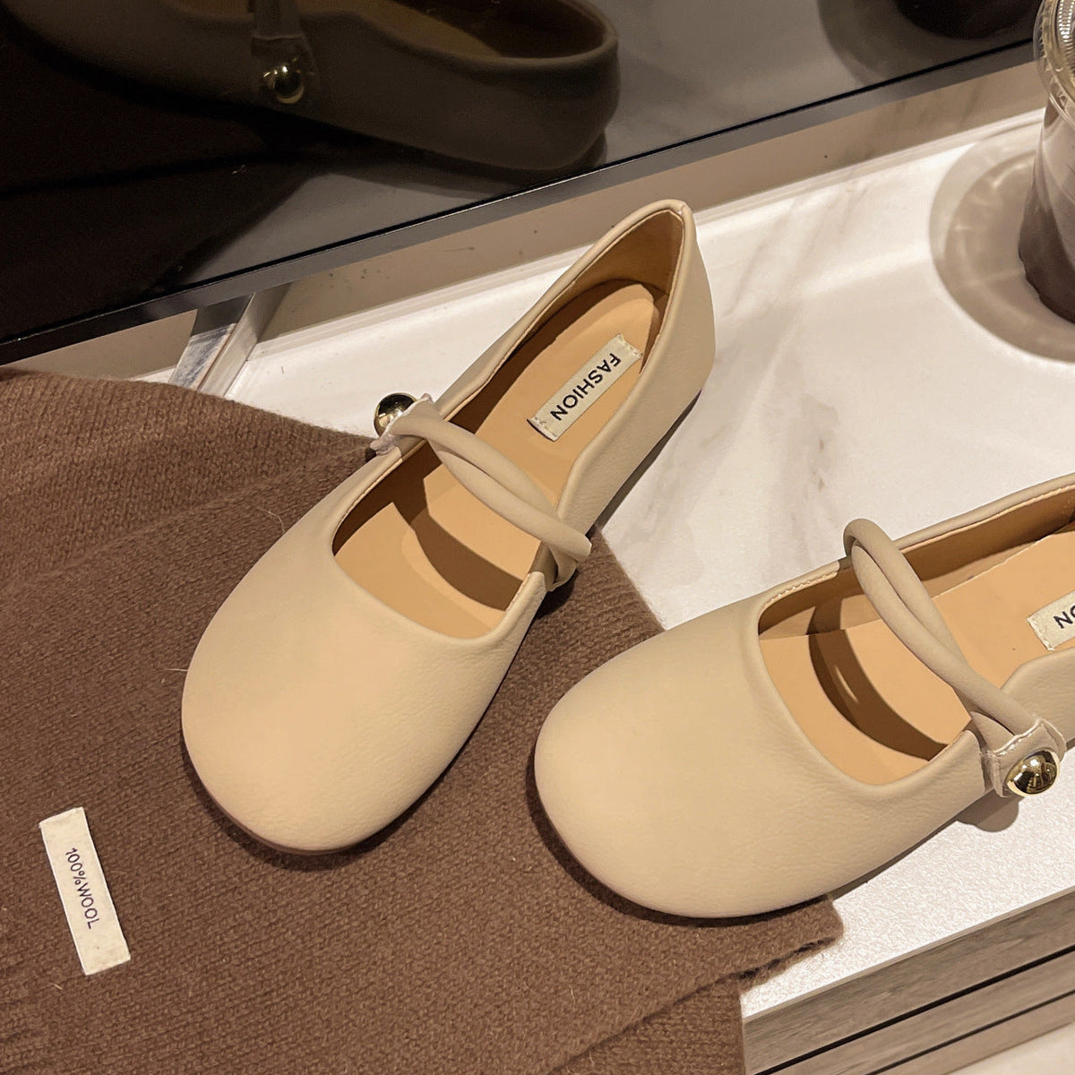 Women's Ballet Flats with Elegant Strap and Comfortable Sole